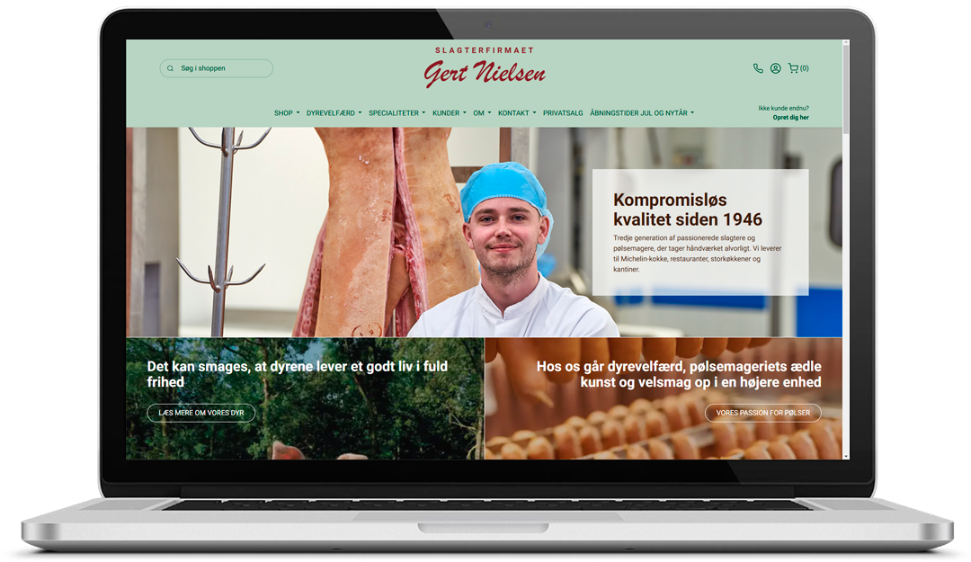 Gert Nielsens webshop forside