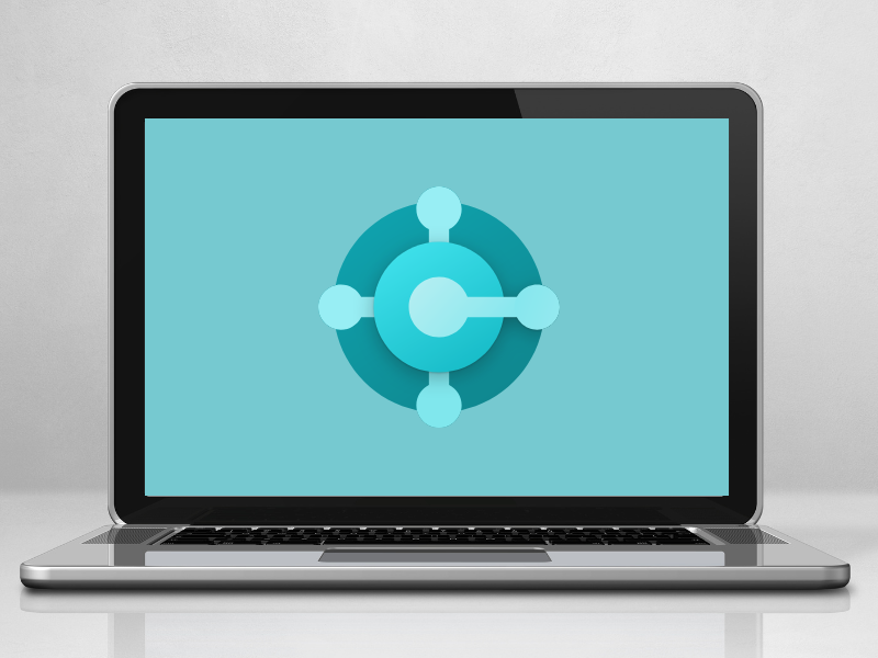 Bærbar computer med Business Central logo